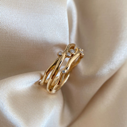 001.18K,14K Solid Gold Rring， Moissanite, Heavy Gold, Minimalist Jewellery