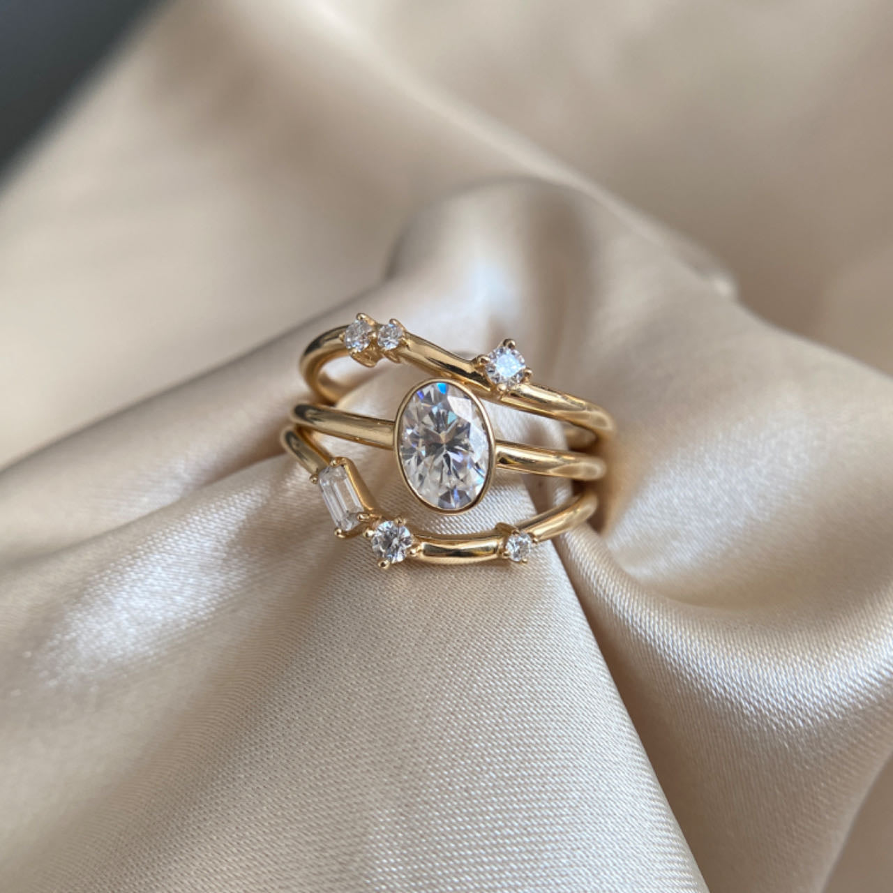 005. 18K,14K  Solid Gold Ring，Moissanite Ring，Stackable Ring ,Heavy Gold, Minimalist Jewellery, Gift For Her, Wedding Band