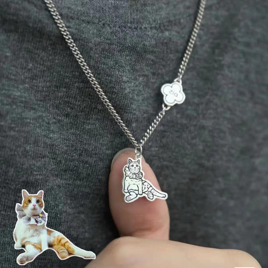 23. 925 Silver Pet Commemorative  Necklace